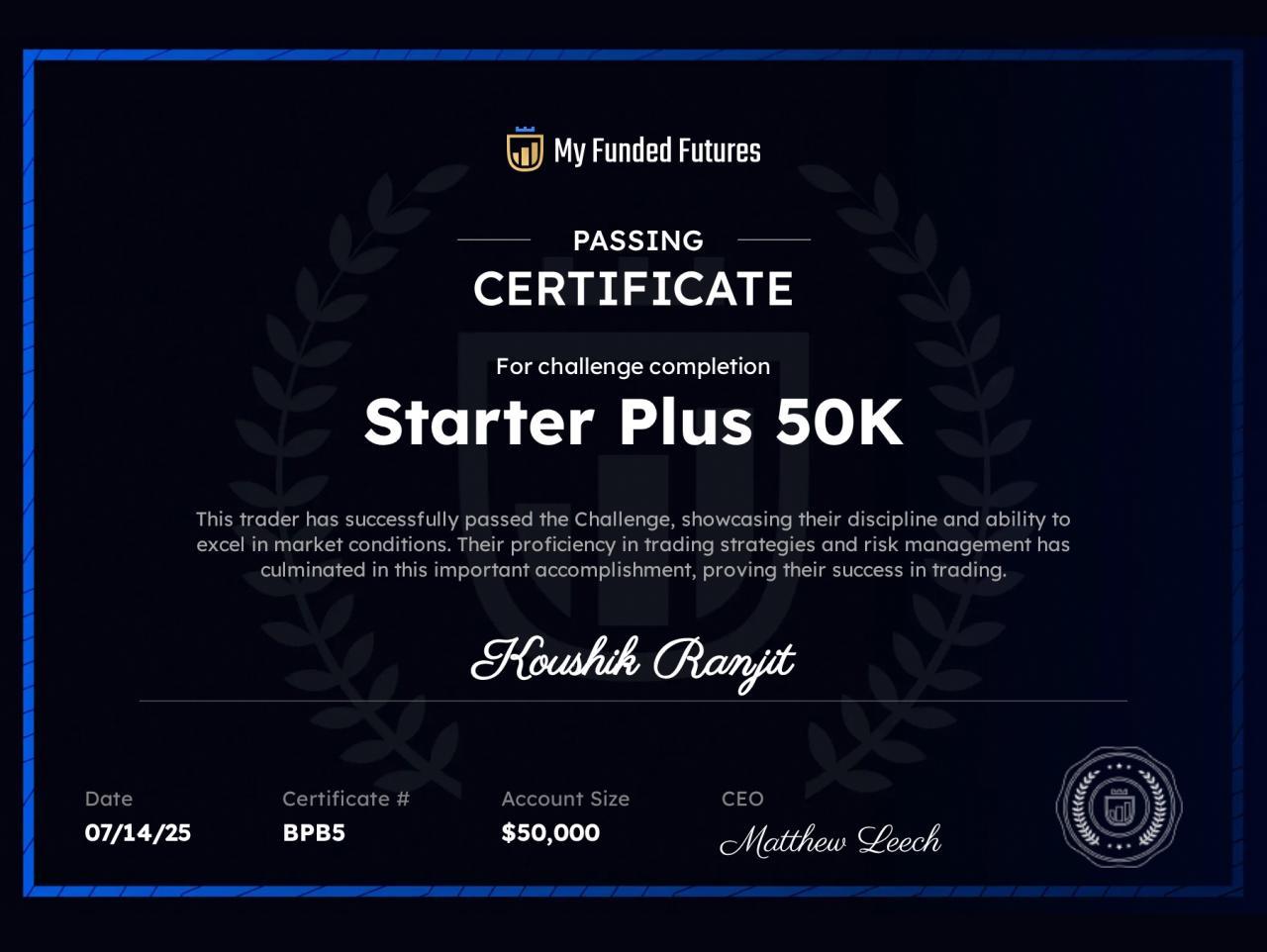 Starter Plus $50,000 Account