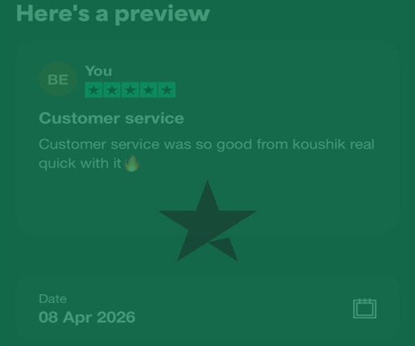 Trustpilot review screenshot from Berkan