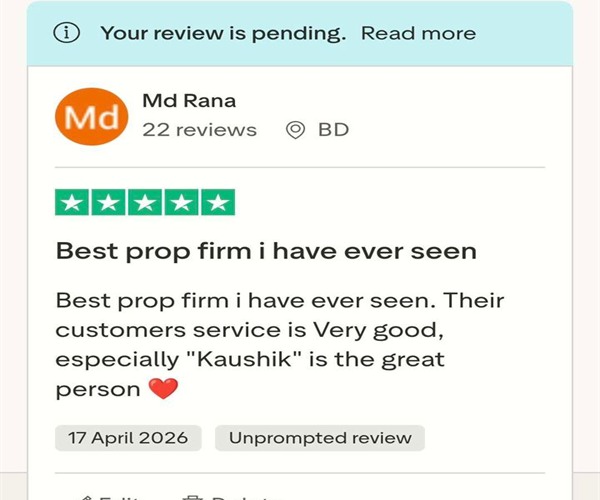 Trustpilot review screenshot from Md Rana