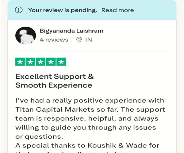 Trustpilot review screenshot from Bigyananda Laishram