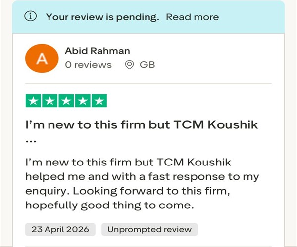 Trustpilot review screenshot from Abid Rahman