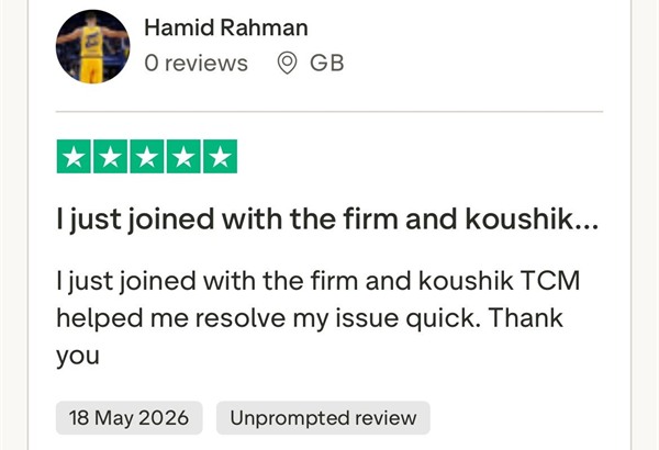 Trustpilot review screenshot from Hamid Rahman