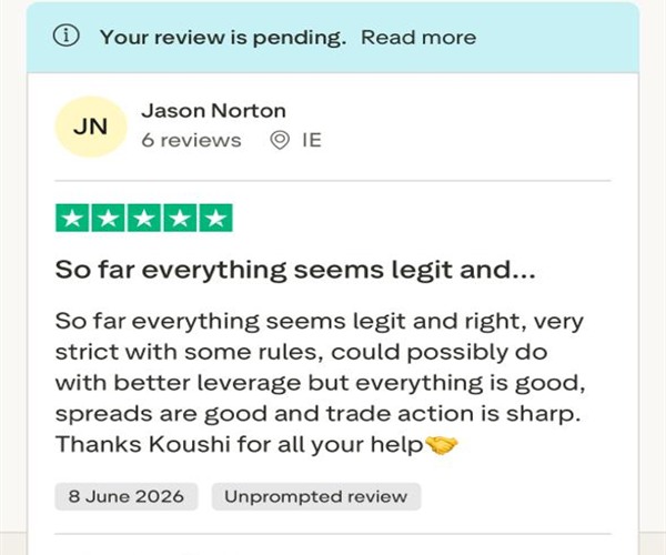 Trustpilot review screenshot from Jason Norton