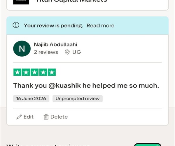 Trustpilot review screenshot from Najiib Abdullaahi