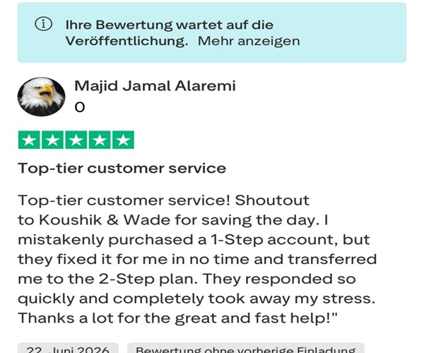 Trustpilot review screenshot from Majid Jamal Alaremi