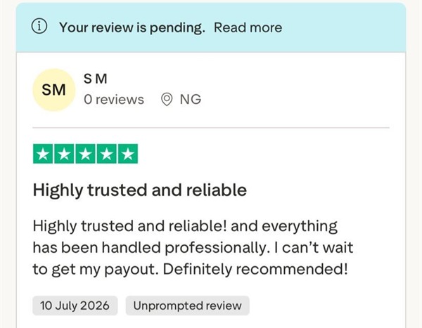 Trustpilot review screenshot from Funded Trader